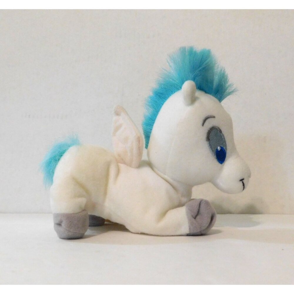Disney Store Baby Pegasus Mini Bean Bag Plush White Blue 7"